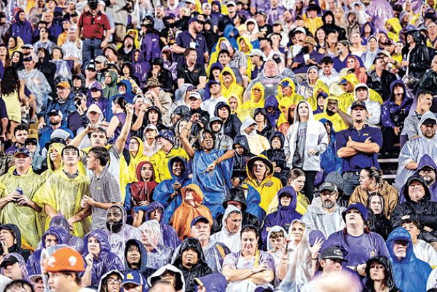 It was rainy night in Tiger Stadium.
