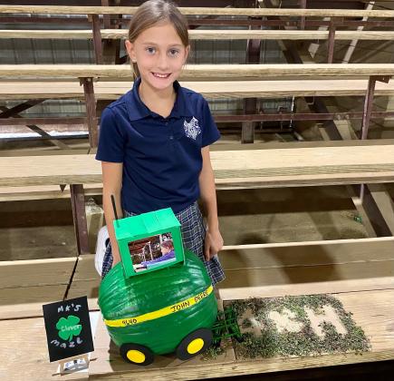 Mary Katherine Fontenot, a fourth grader at St. Edmund Elementary, participated and won first place in the Pumpkin Contest at the St. Landry Parish 4-H Fall Activity Day. The 4-H Fall Activity Day was held on Oct. 18.