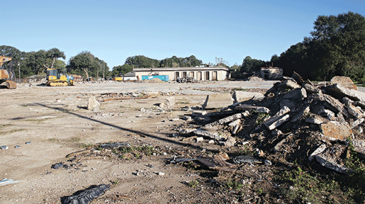 Two buildings are left at the site of Moosa Memorial Hospital in Eunice. The St. Landry Parish Council is to vote Wednesday on an ordinance to abolish the hospital district. (Photo by Harlan Kirgan)