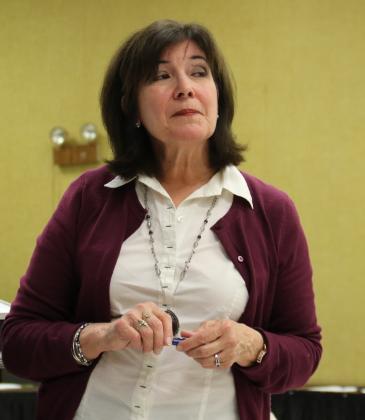 June Inhern, director of early learning/Head Start, at speaks at Monday’s meeting of the Board’s Academic Committee. (Photo by Harlan Kirgan)