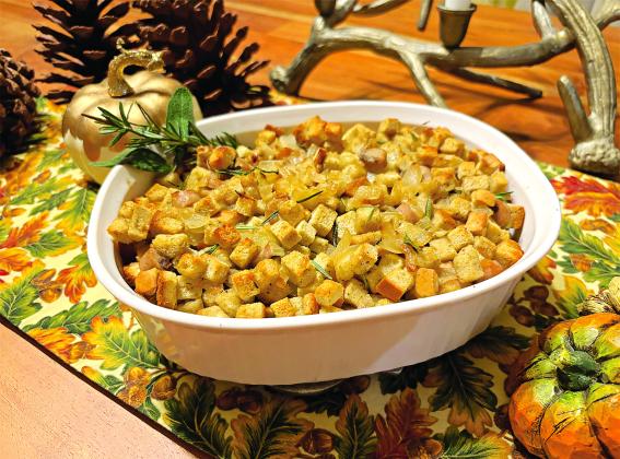 Whether you call it stuffing or dressing, or make it with rice or cornbread, this side dish is a staple on many Thanksgiving tables. It has a number of regional variations in Louisiana. (Photo by Tobie Blanchard/LSU AgCenter)