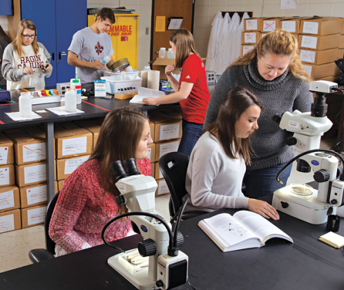 Dr. Kelly L. Robinson, right, is an assistant professor of biology at the University of Louisiana at Lafayette. She led a study that’s offering a broader picture of plankton life in the Gulf of Mexico. (Photo by Doug Dugas / University of Louisiana at Lafayette)