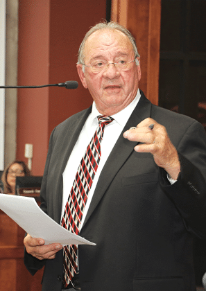 St. Landry Parish Sheriff Bobby Guidroz explained he and Parish President Jessie Bellard are near an agreement on using a new dormitory for trusties and jail costs. (Photo by Harlan Kirgan)