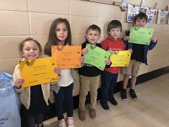 East kindergarteners show off their disguised turkeys