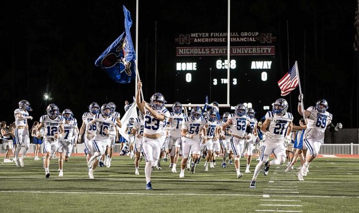 The St. Edmund Blue Jays won 44-36 over Covenanant Christian Friday evening. The Blue Jays will head to the Division IV Select quarterfinals and will have a rematch with Westminster. (Photo by Dwight Jodon)