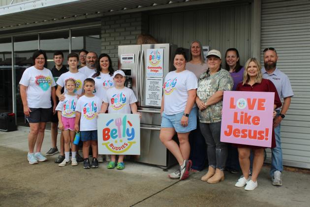 The grand opening and launch of the Belly Buddies Community Fridge took place at 10 a.m. Tuesday at Tri Parish Electrical Supply.