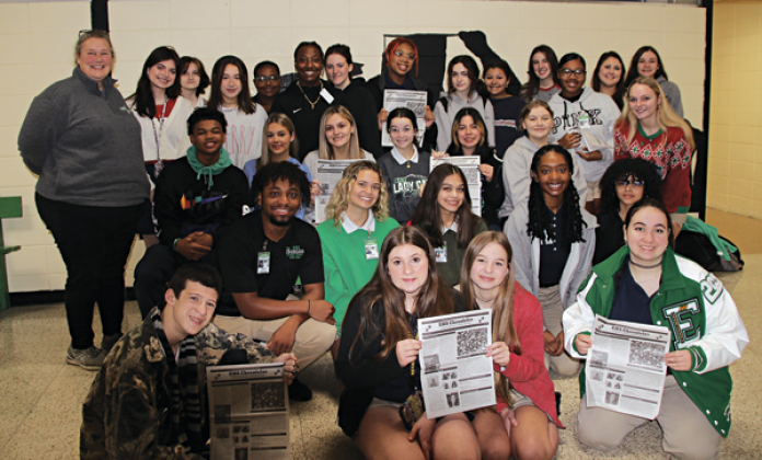 The first publication of the EHS Chronicles was published in November. A second edition is expected in January. A new club formed at Eunice High and students formed a newspaper. (Photo by Myra Miller)