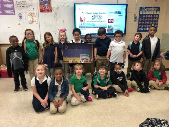 East kindergarteners create a Christmas Nativity