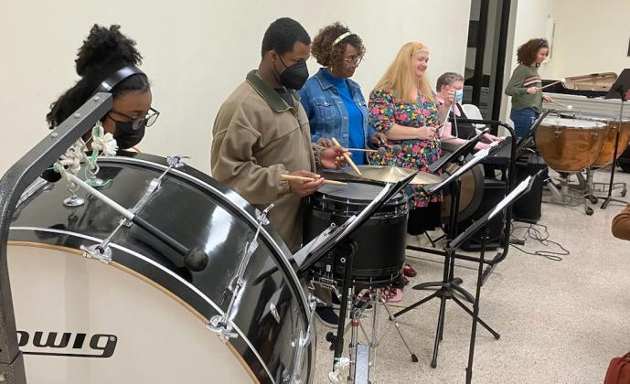 Eunice Symphony Orchestra rehearses for an upcoming concert.