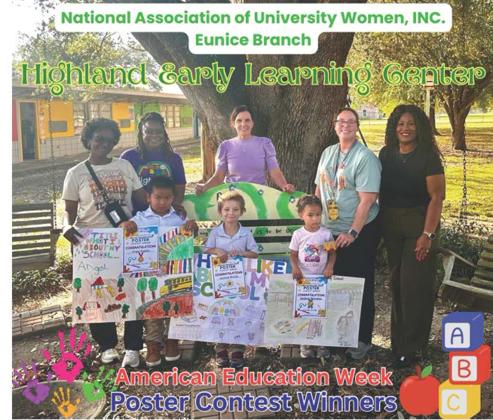 The National Association of University Women Eunice Branch helped Highland Early Learning Center students as they judged a Pumpkin Coloring Contest. Judges were Betty Jordan, Carolyn Baldwin and Denise Antoine. Students received first, second and third placements. (Submitted photos)
