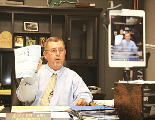 St. Landry Parish President Jessie Bellard did a live show on Facebook on Wednesday.