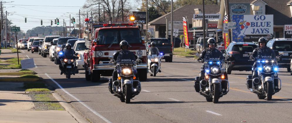 Funeral procession for former chief of police Gary "Goose Fontenot"