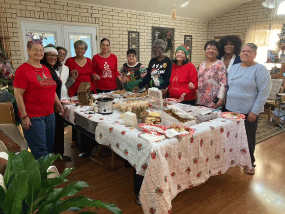 St. Mathilda Church’s Court 92 Ladies Auxiliary held a social and election of officers. From left are Lee Edwards, Grand Lady Philomena Bernard, W. Jean Celestine, Dorothy A. Fruge’, Angela T. King, Lena G. Ledet, Veronica A. Lee, Catherine Thibodeaux, Sandra H. Wilkins, Shelsy Williams and Margie Eaglin. (Submitted photo)