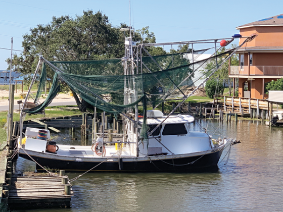 Barry Labruzzo’s shrimp boat that he and Justin Smith use for trips of up to five days. (Photo by  Joe Rizzo/LSU Manship School News Service)