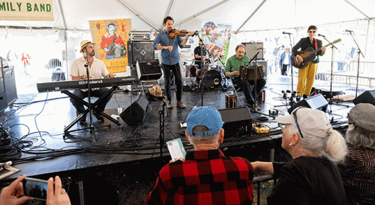 The Savoy Family Band performed on the Salle de Danse stage Sunday morning, March 20, 2022, at Festivals Acadiens et Créoles in Lafayette’s Girard Park. (Photo by David Simpson)
