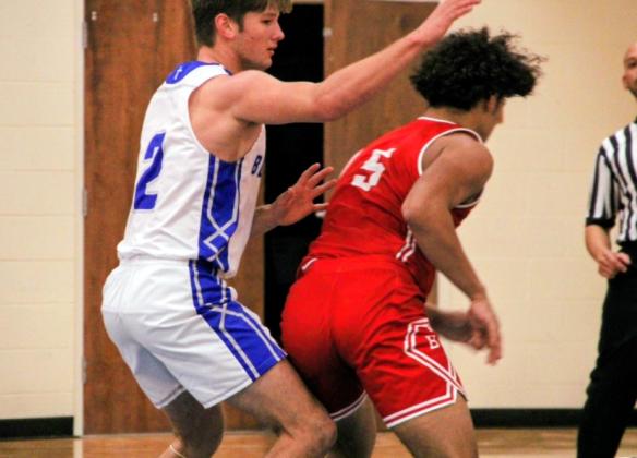 No. 2 Blue Jays basketball player Wyatt Dubois make plays during the Brad and Kendall Fontenot Memorial Shootout. Lavergne. Lavergne and Dubois are both seniors. (All photos by Rhett Manuel)