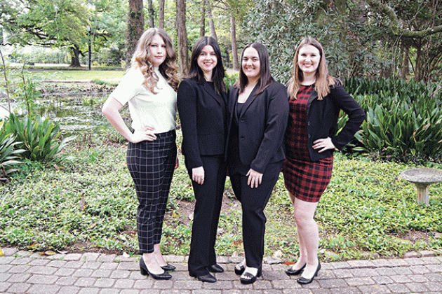 Members of the School of Geosciences’ Imperial Barrel team at the University of Louisiana at Lafayette, from left, are Savana Anderson, Peyton Dardeau, Margaret Dittman and Abigail Watson. (Submitted photo)