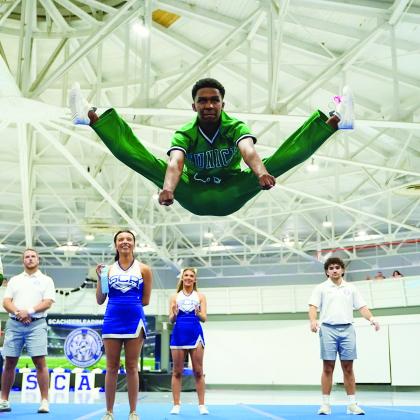 Eunice High’s Cheer Team now boasts three All-Americans, including Jy’terrius Dupre, Ava Elfert and Destiny Reed.  Dupre won the jump off contest, “for obvious reasons”, his proud coach shared.  Last but certainly not least, the Eunice Cheer Team was only one of two teams out of the 16 in attendance to be selected for the prestigious Spirit Award.