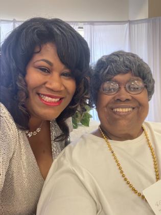 Ardessie Francois, right, was honored and recognized as the NAUW Eunice Branch’s first president and charter member for 41 years. Francois currently serves as reporter and historian of the branch. Left is Shelsy Williams, president of the branch.