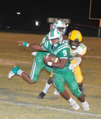 Bryan Allen gains yards against the Indians.