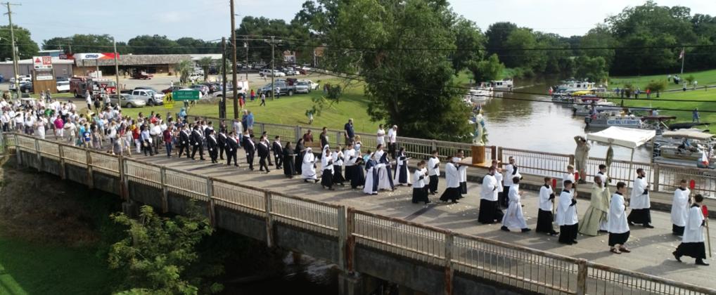 The Fête-Dieu du Teche begins at Leonville in 2019. (Photo by Harlan Kirgan)