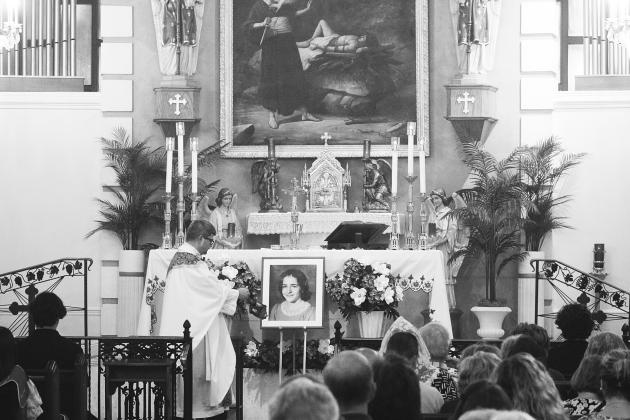 Fr. Josh Guillory is pictured above as he incenses around the altar during the 67th Anniversary Mass honoring Servant of God Charlene Richard