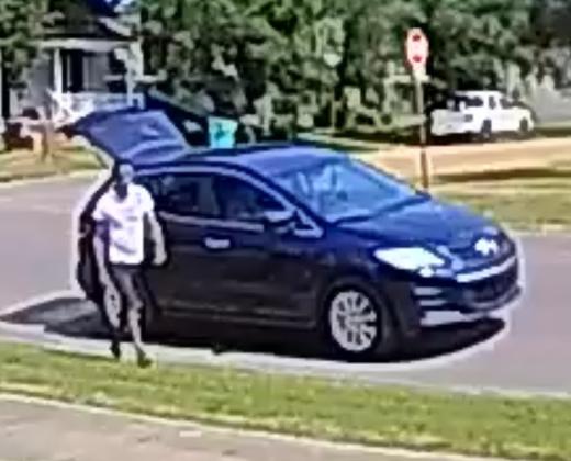 Suspect and vehicle in photo released by Eunice Police.