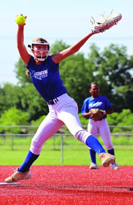 Ten teams from around Acadiana have been participating in Metro Ball being held at the Eunice Recreational Complex In the photo at right, Brianna Lopez pitches for St Edmund. (Photos by Amy Myers)