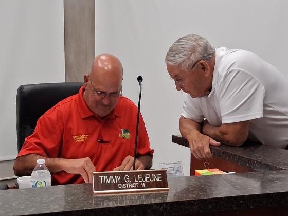 Parish Council members Timothy Lejeune and Harold Taylor