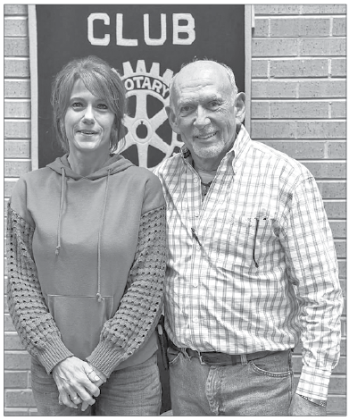 On Wednesday, Dec. 10, the Eunice Rotary Club guest speaker was local veterinarian Dr. Ned Fruge of Eunice Animal Hospital. Fruge was the guest of Rotarian Leah Harris. Fruge discussed his decades-long career practicing veterinary medicine in south Louisiana. Pictured are Harris, left, and Fruge. (Submitted photo)