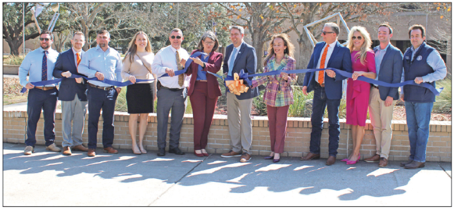 A ribbon-cutting for LFT Fiber Eunice was hosted Wednesday, Feb. 11, at the Lousiana State University Eunice Community Education Building. Speakers at the event included Speaker of the Louisiana House of Representatives Phillip DeVillier, Lafayette Mayor-Parish President Monique Boulet, Eunice Mayor Scott Fontenot, LSU Eunice Chancellor Dr. Nancee Sorenson, and LFT Fiber Director Michael D. Soileau.  (Photo by Claudette Olivier)