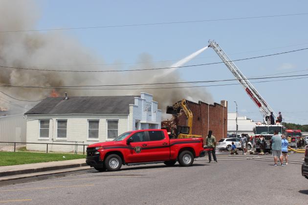 The back scene of a fire at Nick's on 2nd