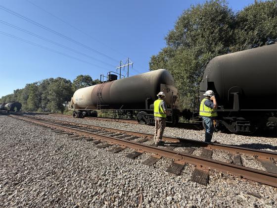 Scorched train cars. (St. Landry Parish Government photo)