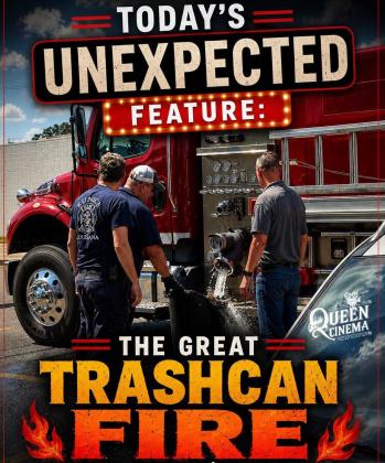 Firemen putting out trashcan fire