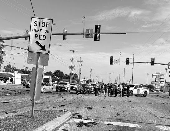 Crash at Odd Fellows Rd. and Parkerson Ave.  (Photo courtesy of Crowley Police)