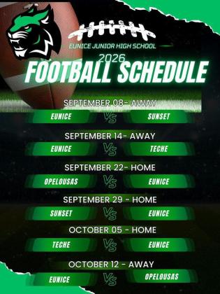 Eunice Jr High football schedule