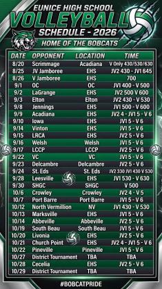 Eunice Volleyball Schedule