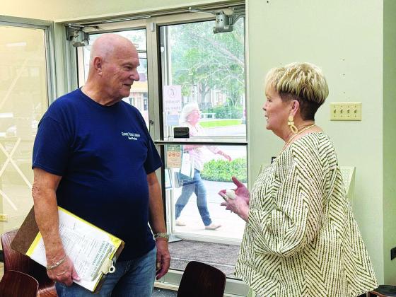 Tony Baltakis and Deanne "Dee" Daigle at library