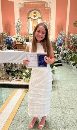 Eunice News Language Arts Award was presented to Molly Manuel, who demonstrated outstanding achievement, creativity, growth, and excellence in Language Arts.
