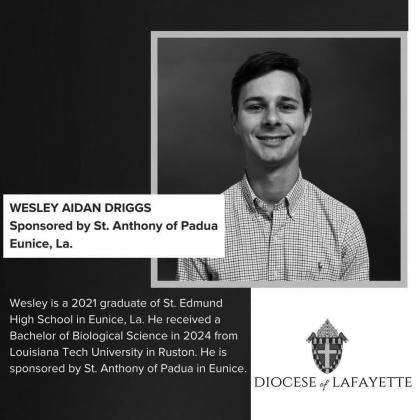 Driggs welcomed as new seminarian