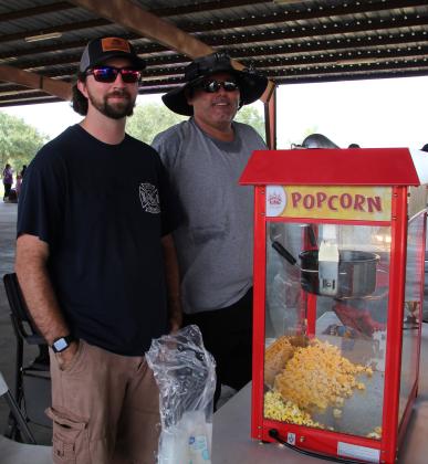 Firefighters at popcorn stand