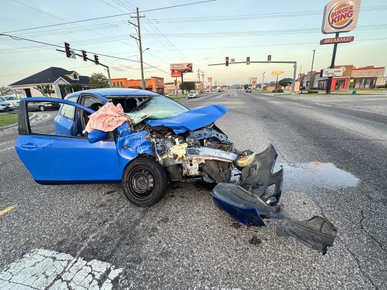 Seatbelts prevented serious injuries in this two car crash last week. (Photos by Rebecca Chaisson)