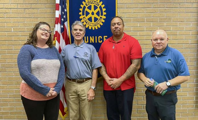 St. Landry Parish Clerk Court Charles Jagneaux, guest of Rotarian Van Reed, shared information about historical exhibits being collected and placed on display in the clerk’s building in Opelousas during last week’s Eunice Rotary Club meeting. Items in the collection include documents and photographs relating to the history of St. Landry Parish. Mr. Jagneaux also shared information about the processes of election day voting.