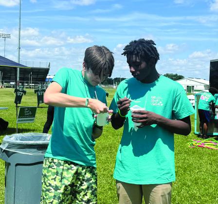 Yummy sno cones at Eunice High's Splash Party