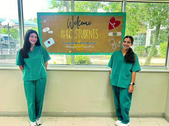 St. Edmund students Madeline Pitre and Sadie Spell began the AHEC Summer Careers Volunteer Program at Acadian Medical Center.