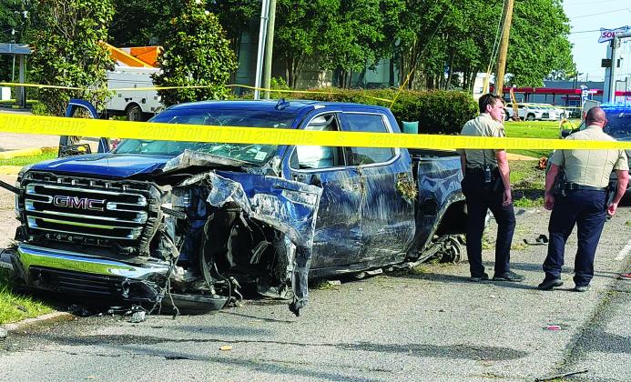 Truck damaged