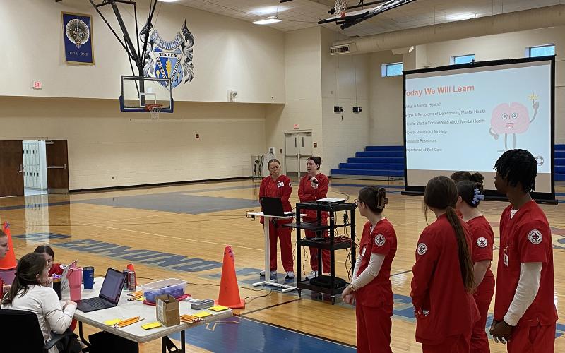 St. Edmund Middle School students had an interactive life skills program presented to them by UL nursing students recently.
