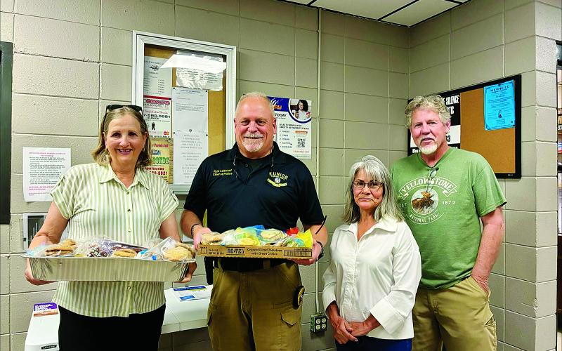 The ladies of the First United Methodist Church baked dozens of cookies in appreciation and thank you to the various members of the police department, fire department and sheriff’s department.