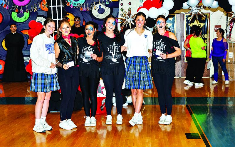 Student Council members at St. Edmund High were honored. From left are Caroline Lavergne, Stella Summerlin, Caroline Heinen, Blair Heinen, Aubrie LeJeune and Laura Kate Miller.