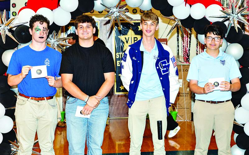 Young Christian Boys honored included Ninth grader Cooper Ardoin, Tenth grader Alex LeJeune, Eleventh grader Davis Manuel, and  Twelfth grader Joe Aucoin.